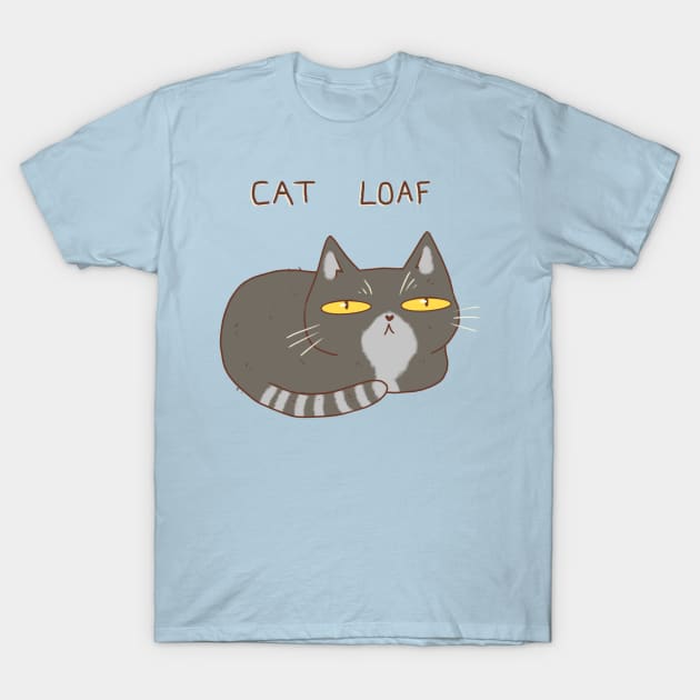 Funny gray cat loaf T-Shirt by Mayarart